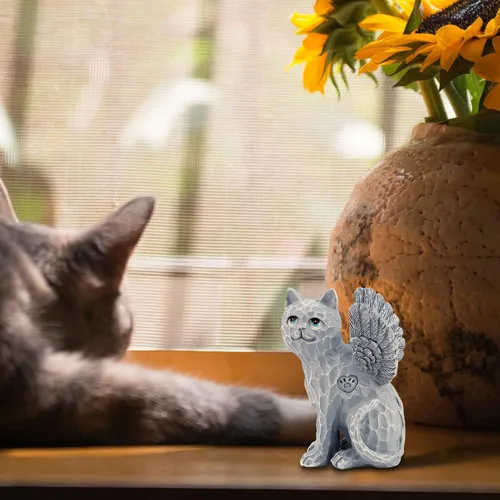 Vista 5 de MEJORMEN Figura de ángel de gato, regalo conmemorativo de la amistad, regalo conmemorativo de la amistad de 2.95 pulgadas, regalos de condolencias