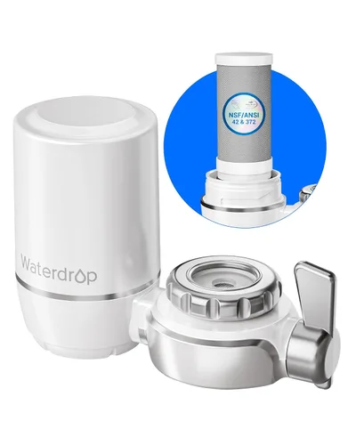 Vista 12 de [Alcalina] Filtro de agua Waterdrop para grifo del fregadero, recordatorio de vida del filtro, filtro de agua del grifo de 320 galones