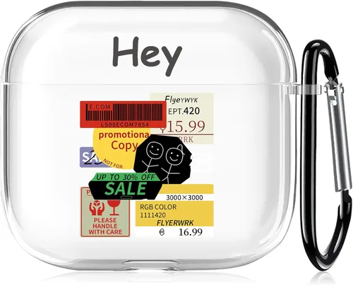 Vista 41 de Funda transparente para AirPods de 2ª generación de 1ª generación, diseño de gatito kawaii para mujeres, hombres y niños, funda de carga de TPU