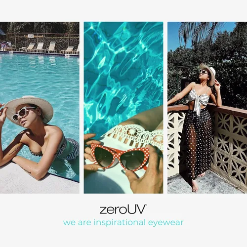 Vista 3 de zeroUV - Women's Retro Polka Dot Oversize Cat Eye Sunglasses 54mm