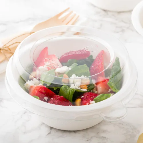 Vista 11 de Restaurantware Pulp Safe - Tazones de ensalada de 8 onzas, sin PFAS añadidos, 100 cuencos desechables – Tapas se venden por separado cuencos