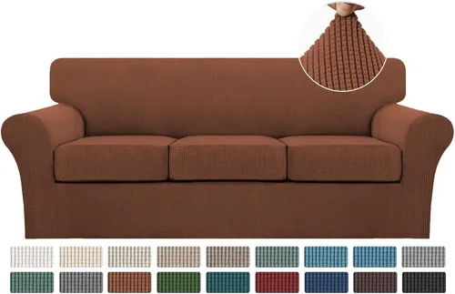 Vista 13 de Turquoize 2 fundas para sillas de sala de estar, funda de sofá con fundas de cojín individuales, funda de muebles para sillas (silla, beige biscotti)