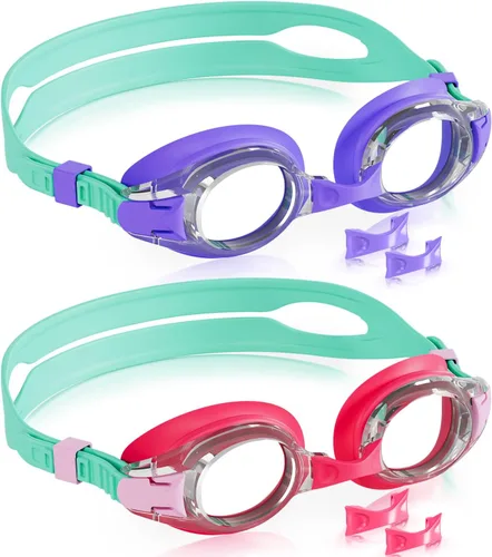 Vista 28 de Aegend - Paquete de 2 gafas para niños, gafas de natación para niños de 4 a 16 años, niños y niñas jóvenes, gafas de piscina antivaho, impermeables