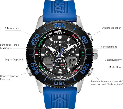 Vista 4 de Citizen Eco-Drive Promaster Sailhawk Mens Watch Stainless Steel with Polyurethane Strap Dive Watch