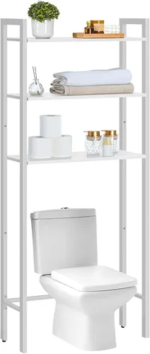 Vista 11 de HOOBRO - Estante de almacenamiento sobre el inodoro, organizador de baño de 3 niveles sobre el inodoro, estantes de almacenamiento de baño