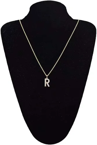 Vista 8 de Tarsus Collar con dije de inicial con zirconias cúbicas para mujeres y niñas.