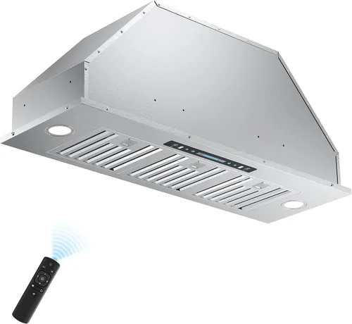 Vista 8 de Campana extractora de inserción negra de 30 pulgadas, campana de ventilación con conductos y sin conductos de 900 CFM IKTCH Stainless Steel