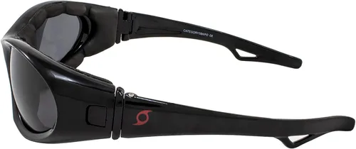 Vista 2 de 3 pares de gafas Hurricane de categoría 5 Jet Water Ski gafas híbridas Marco blanco con lente de espejo de conducción marcos negros y rojos
