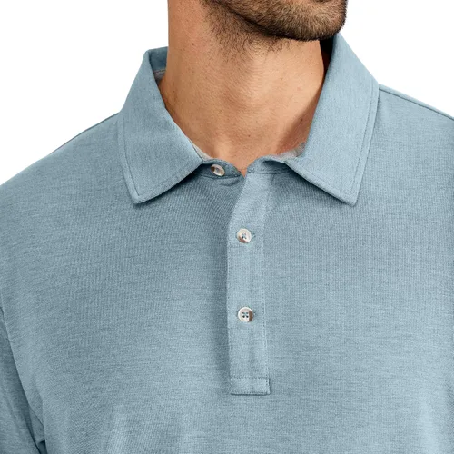 Vista 3 de Free Fly Polo Flex de bambú para hombre, polo de tela elástica de primera calidad con protección solar UPF 50+