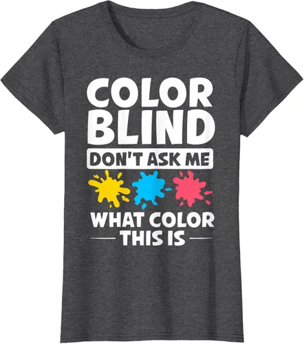 Vista 3 de Color Blind Camiseta Test Funny Glasses Visions, Negro