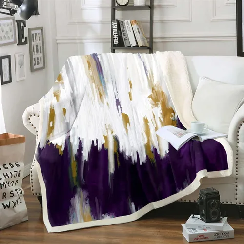 Vista 33 de Erosebridal Manta de sherpa moderna para niños y adolescentes, color naranja, verde azulado, negro, manta para silla, manta de forro polar con rayas