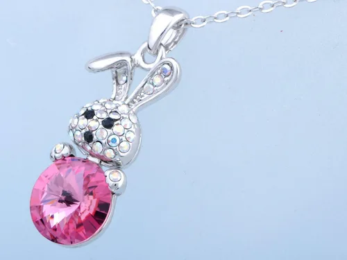 Vista 5 de Alilang Colgante de conejo lindo conejo collar de diamantes de imitación para mujer regalo