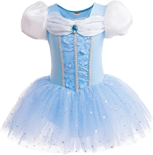 Vista 32 de Leotardos de princesa para niñas con falda de ballet y tutú para Halloween, Navidad, fiesta de cumpleaños, vestido elegante