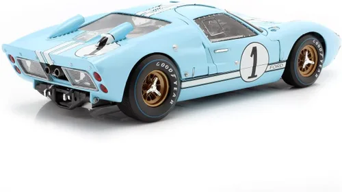 Vista 2 de 1966 Ford GT 40 MK II RHD (volante a la derecha) #1 Millas azul claro - Hulme Le Mans 1/18 modelo de auto fundido a troquel por Shelby Collectibles
