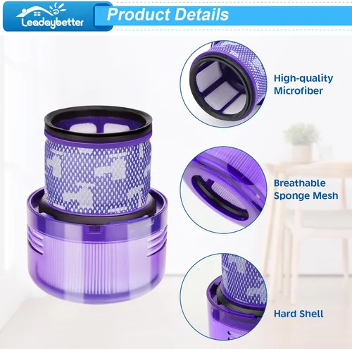 Vista 5 de Leadaybetter Paquete de 3 filtros de repuesto para aspiradora Dyson V11 Outsize, V11 Outsize Origin, Outsize Absolute+, V15 Outsize, comparado