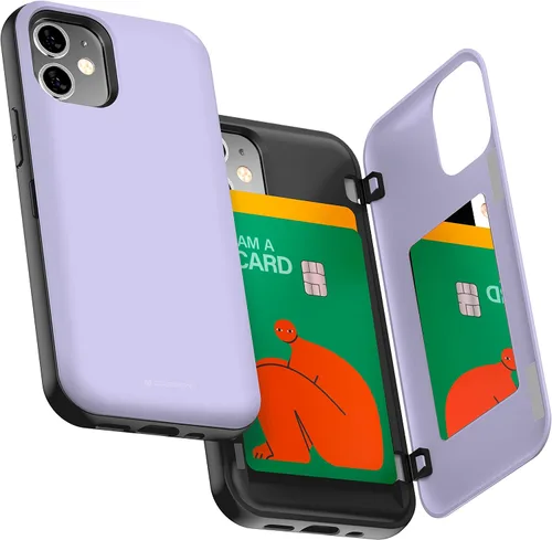 Vista 7 de GOOSPERY Parachoques magnético para puerta compatible con iPhone 12 Mini, tarjetero tipo cartera, fácil imán de cierre automático, protección