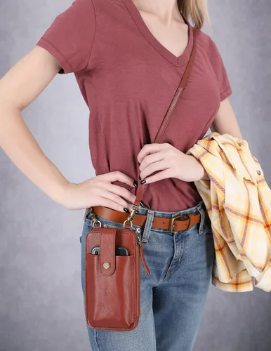 Vista 4 de Timberland Bolso bandolera de cuero RFID para teléfono