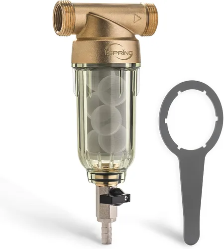 Vista 5 de iSpring WGB32BM - Sistema de filtración de agua de 3 etapas para toda la casa, con sedimento azul grande de 20 pulgadas, bloque de carbono