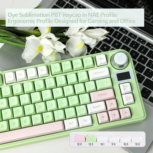 Vista 7 de EPOMAKER TH80-X - Teclado mecánico de junta, 75% de diseño, triple modo de intercambio en caliente, teclado para juegos con batería de 4000 mAh