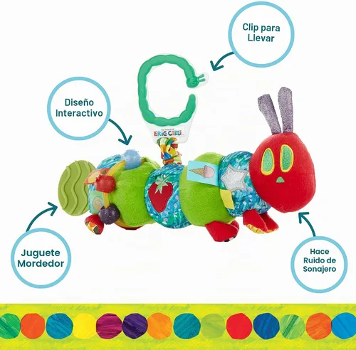 Vista 3 de Mundo de Eric Carle, juguete de actividad La oruga muy hambrienta, oruga