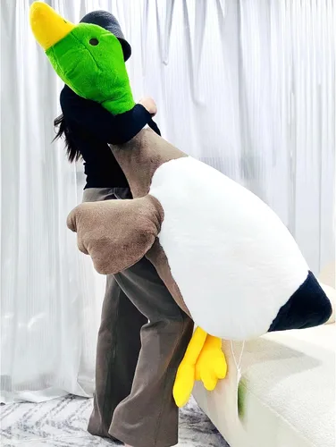 Vista 7 de Peluche de Pato Real Tanha, Animales de Peluche de Pato, Juguetes de Peluche de Pato Real para Bebé (75cm / 30 pulgadas)