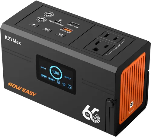 Vista 12 de HOWERASY Portable Power Station 98Wh, 135W(270W Peak) Solar Generator Negro