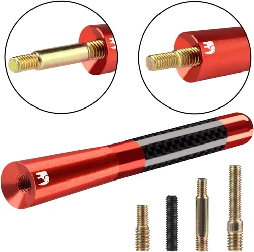 Vista 2 de Antena Corta ONE250, Compatible con Chevy Chevrolet - Silverado (1999-2024), Colorado (2003-2024), Equinox (2003-2017), Traverse (2008-2017), Rojo