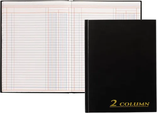 Vista 2 de Adams Libro contable, 2 columnas, cubierto de gamuza negra, 9 1/4 x 7 pulgadas, 80 páginas por libro, Negro
