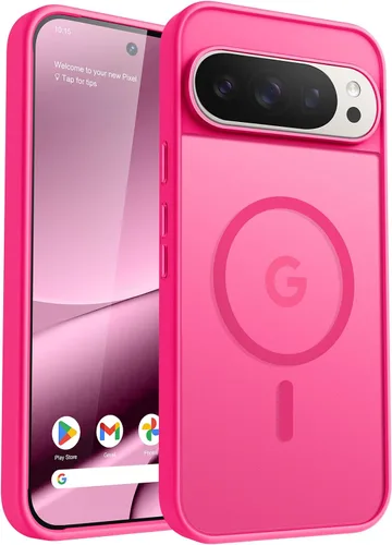 Vista 20 de Funda para teléfono Google Pixel 9 Pro XL, Compatible con Magnético, Protección contra Caídas de Grado Militar Translúcida Mate Resistente a Golpes