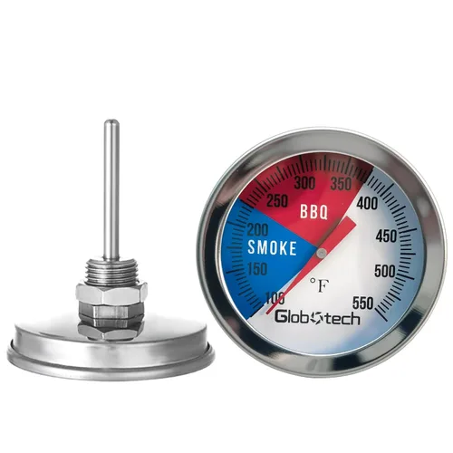 Vista 8 de Termómetro de acero inoxidable para parrilla de barbacoa – Medidor de temperatura de Dail de 2 pulgadas para monitoreo de carbón para parrilla