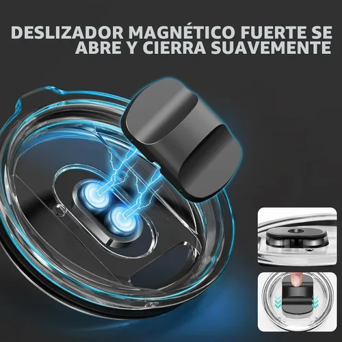 Vista 4 de Repuesto de tapa para vaso de vino de 10 onzas, paquete de 2 tapas magnéticas deslizantes compatibles con YETI de 6 onzas, taza apilable de 8 onzas