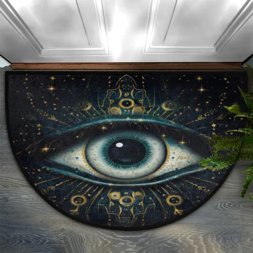 Vista 17 de Felpudo Semicircular de Animales Libélula Boho Lavable Tapete Semicírculo Antideslizante Absorbente Alfombras de Media Luna para Entrada