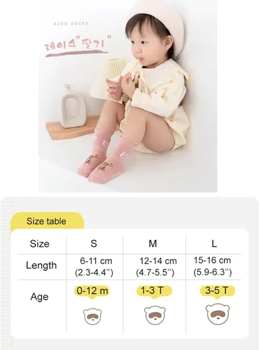 Vista 6 de Calcetines antideslizantes para bebés recién nacidos, calcetines antideslizantes con agarres para niñas y niños