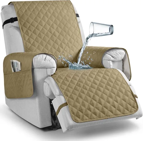 Vista 32 de TAOCOCO - Funda antideslizante para silla reclinable, funda para sofá, funda para silla reclinable pequeña con correas elásticas, protector
