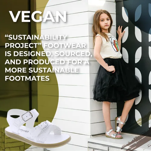 Vista 6 de FOOTMATES Ariel and Eco-Ariel Sandalias impermeables para niñas y niños con suela antideslizante que no deja marcas y cierre de correa para bebés