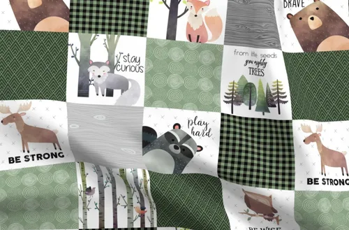 Vista 4 de Spoonflower Tela Woodland Animales Bosque en Pétalo Signature Algodón