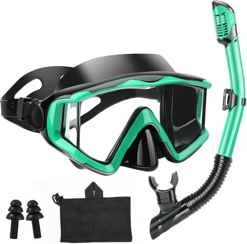 Vista 20 de Equipo de esnórquel para adultos, jóvenes y niños, juego de máscara de esnórquel, máscara de buceo, gafas de natación, máscara de buceo, a prueba