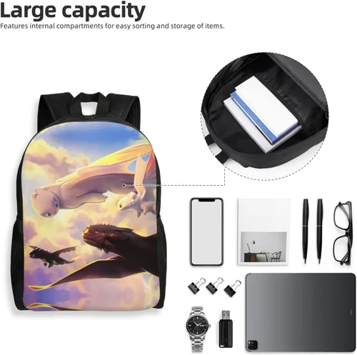 Vista 6 de Mochila de anime de viaje para mujeresniños, mochila informal cómoda, mochila escolar