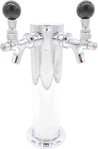 Vista 19 de K&B - Torre Kegerator de cerveza de doble grifo de 3 pulgadas, personalizable (1 grifo nitro robusto y 1 grifo cromado, mango cromado resistente)