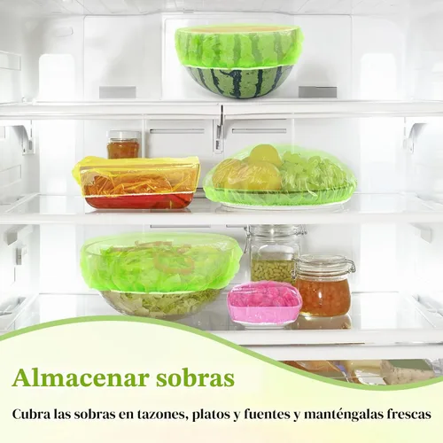 Vista 4 de Reastar - Cubierta para cuenco a prueba de pan, tapa de ducha de plástico, 6/8/10 pulgadas 60 Pcs, Elastic and Reusable, Keep Food Fresh, Fits