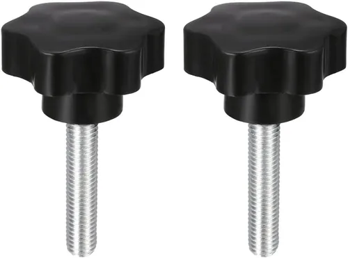 Vista 9 de uxcell Pomo de tornillo de sujeción, 1.890 in de diámetro con forma hexagonal de ciruela, perilla de estrella M8 x 0.787 in, rosca macho, 2