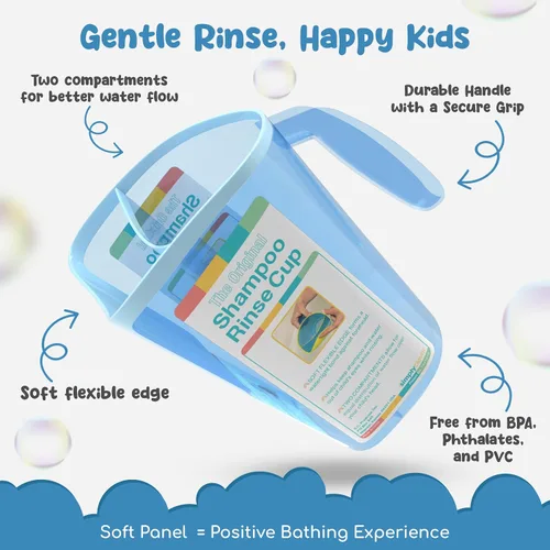 Vista 2 de Taza de enjuague de champú para niños Cubo de baño para bebés Cubo de enjuague para bebés sin lágrimas - Tres opciones
