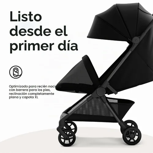 Vista 9 de Mompush Nexis - Cochecito de viaje ligero de fibra de carbono, equipaje de Negro