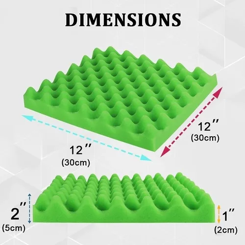 Vista 3 de 12Pcs Noise Protection Acoustic Foam Soundproof Panel Self-Adhesive Bedroom Wall Noise Isolation Sopnge Padding Sound Treatment