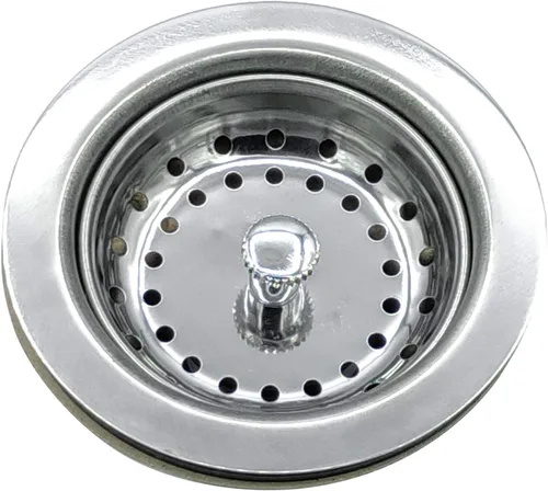 Vista 2 de Colador de cesta de 4 pulgadas para fregadero de cocina de acero con base de ABS y montaje de colador extraíble, para fregadero de cocina estándar
