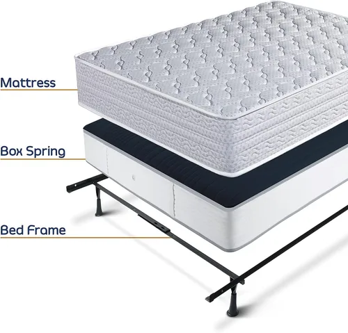 Vista 6 de Clara Clark Base de cama ajustable – Marco de cama de acero resistente, marco de cama individual de metal que se expande a rieles de cama