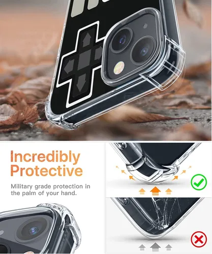 Vista 2 de Funda rígida de policarbonato a prueba de golpes, transparente, suave, delgada, diseño para iPhone 13 2021 y iPhone 14 2022, juego retro