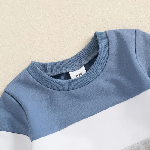 Vista 29 de Conjunto de sudadera de manga larga con cuello redondo y pantalones deportivos para bebés, ropa de invierno para bebé
