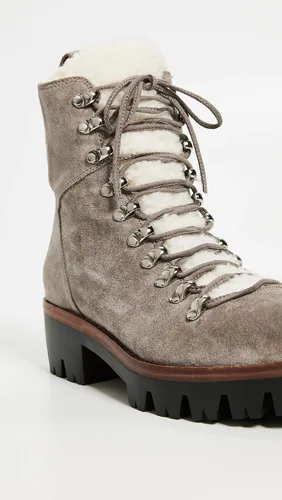 Vista 6 de Jeffrey Campbell Botas de combate Culvert Sherpa para mujer, color gris topo, bronceado, gris, talla 9.5 M de EE. UU, Bronceado, gris pardo