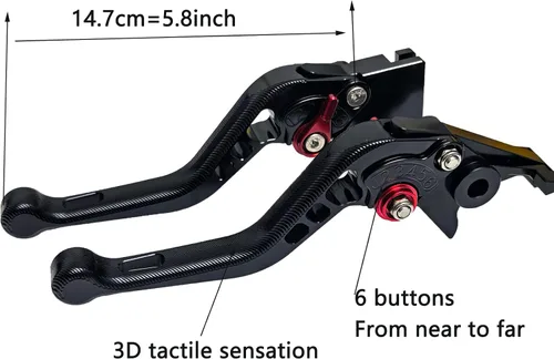 Vista 6 de Compatible con GSX250R 2017-2020, GSR750/GSX-S750 2011-2021, TL1000S 1997-2001, par de palancas de embrague de freno corto, color negro